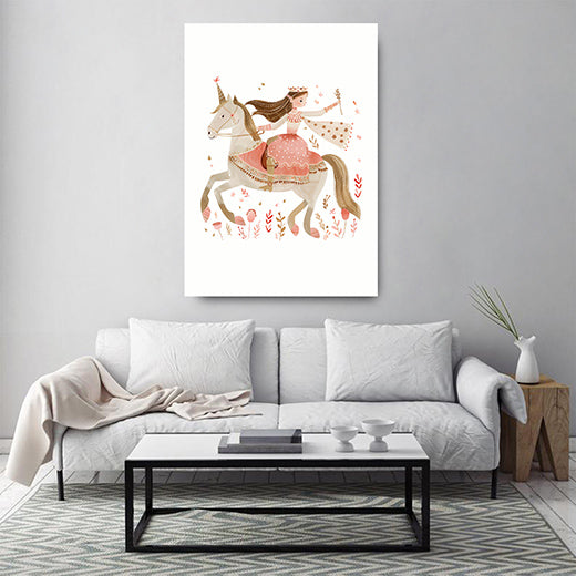 Kunstdruck reitende Prinzessin