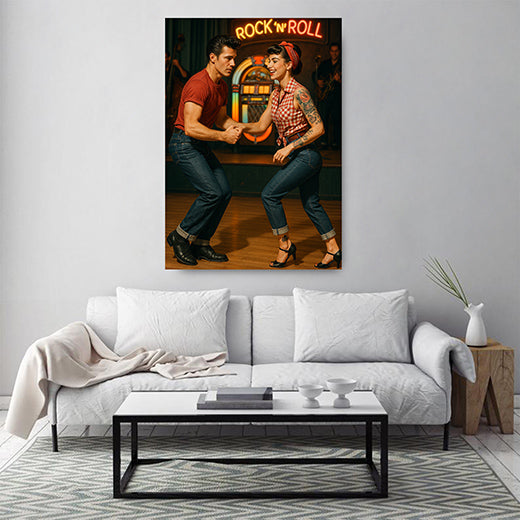 Kunstdruck Rock-n-Roll Diner-Gang