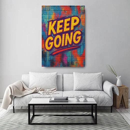Kunstdruck keep going gelb