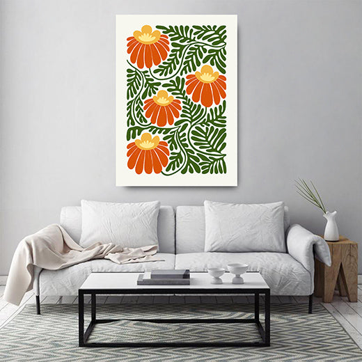 Kunstdruck rote Blumen