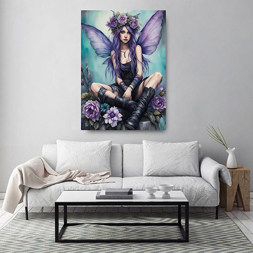 Kunstdruck lila Elfe