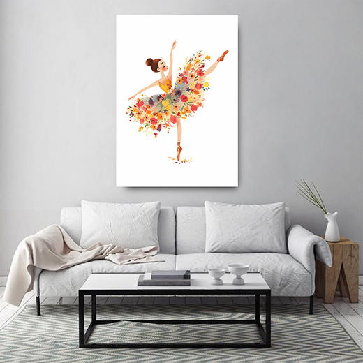 Kunstdruck Ballerina mit Blumenrock 