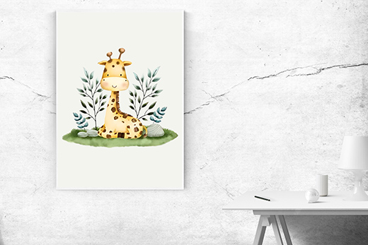 Kunstdruck Giraffe liegend 