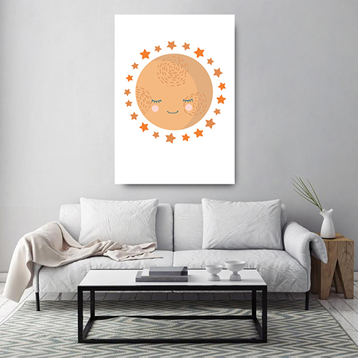 Kunstdruck Mond & Sterne 