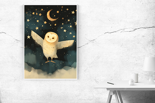 Kunstdruck Nachteule 