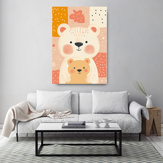 Kunstdruck Teddy klein & gross 