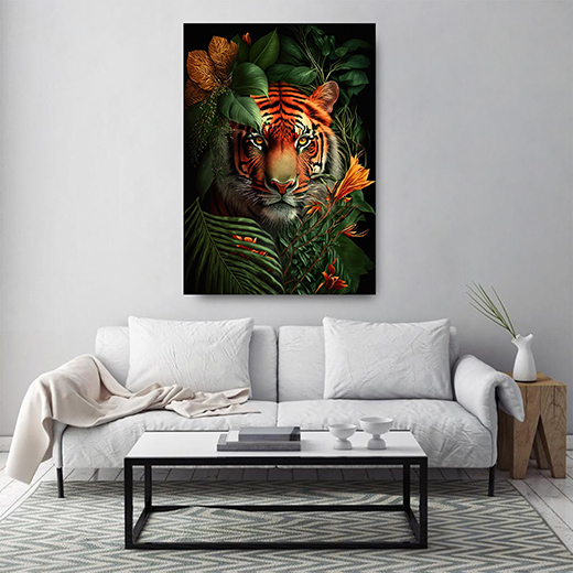 Kunstdruck TIger im Dschungel 