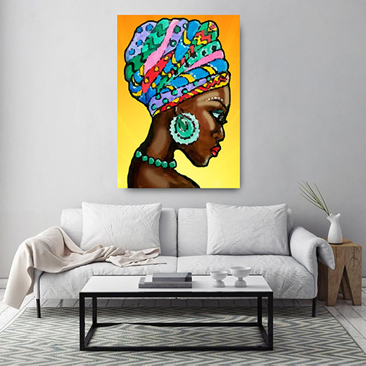 Kunstdruck bunter Turban 