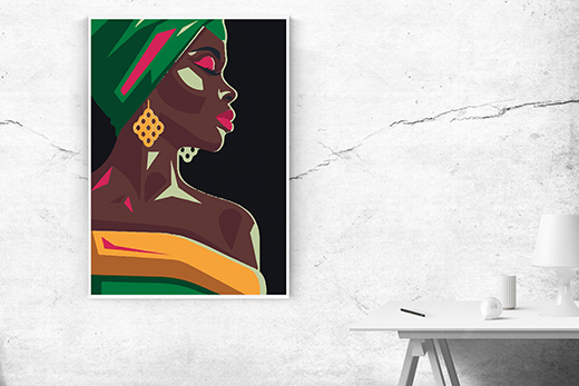 Kunstdruck geschlossene Augen 