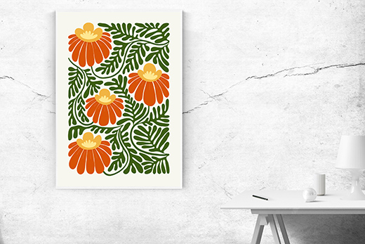 Kunstdruck rote Blumen 