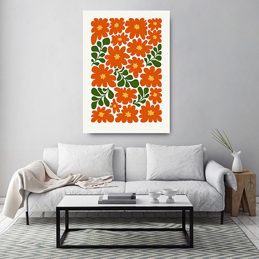 Kunstdruck rotes Blumenzimmer 