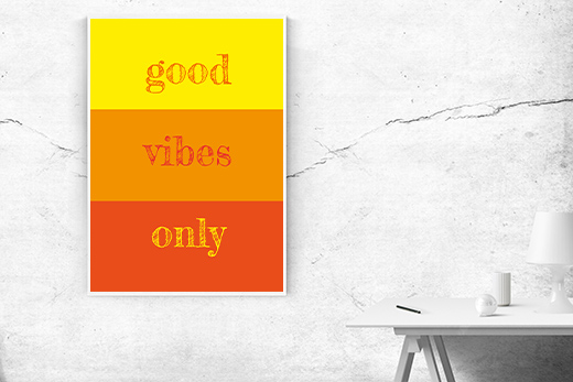 Kunstdruck good vibes farbig 