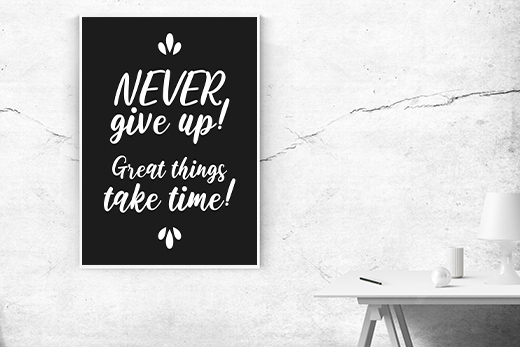 Kunstdruck never give up 