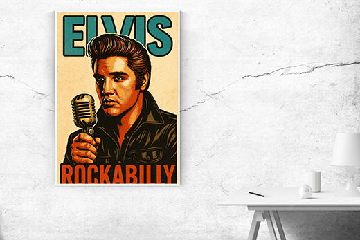 Kunstdruck Elvis-Rockabilly 1 