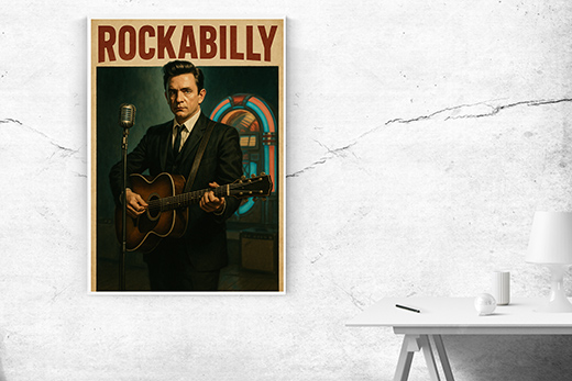 Kunstdruck Cash-Plakat Rockabilly 