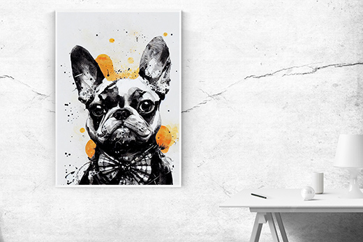 Kunstdruck französische Dogge