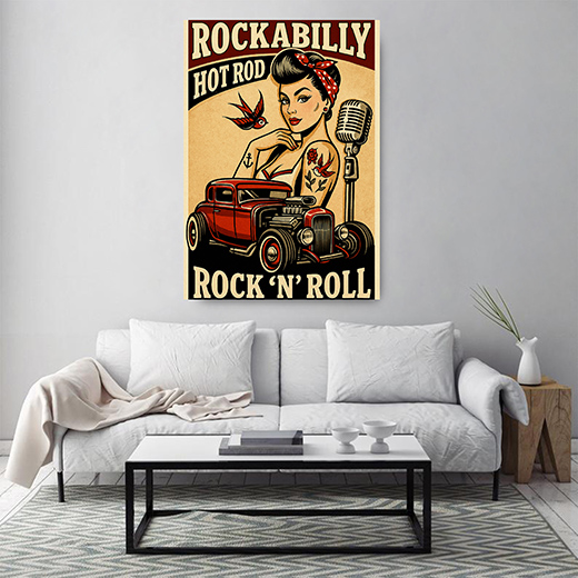Kunstdruck Rockabilly Girl 1
