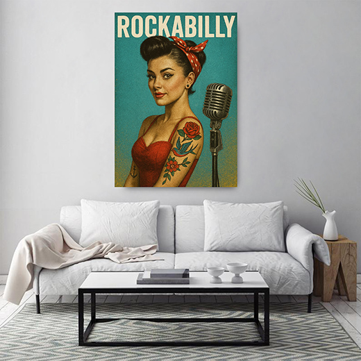 Kunstdruck Rockabilly Girl 3