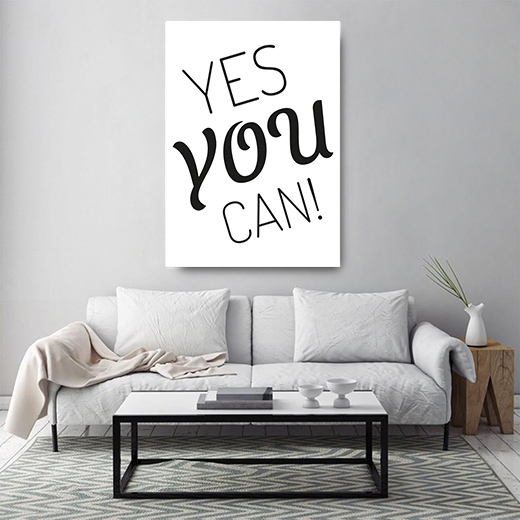 Kunstdruck yes you can weiß