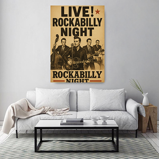 Kunstdruck Rockabilly Night Plakat