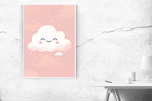 Kunstdruck freundliche Wolke