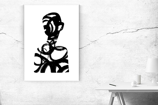 Kunstdruck schwarze Kreise