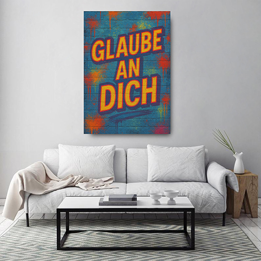Kunstdruck glaube an dich