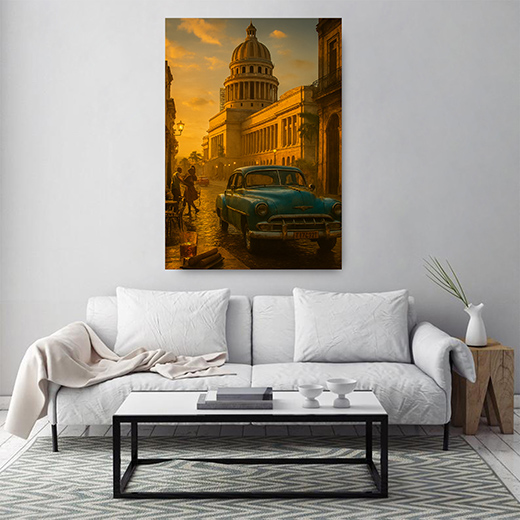 Kunstdruck Kubastraße mit Auto