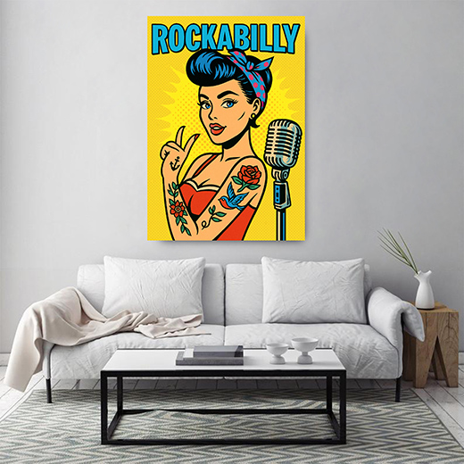 Kunstdruck Rockabilly Girl 2 comic