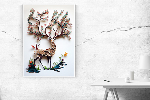 Kunstdruck Hirsch Papier