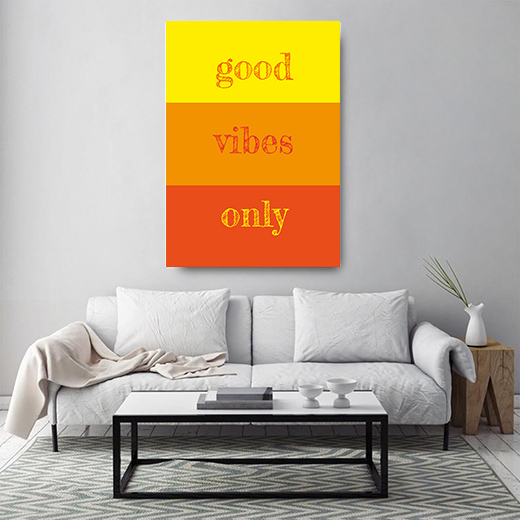 Kunstdruck good vibes farbig