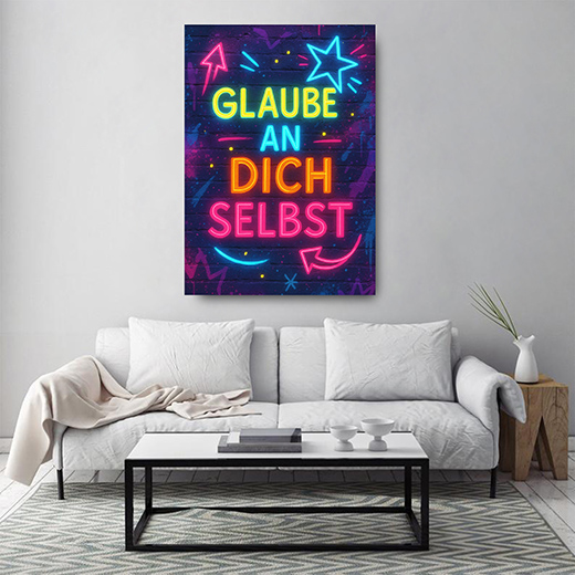 Kunstdruck glaube an dich selbst neon 2