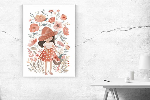 Kunstdruck Blumenmädchen