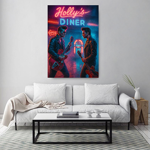 Kunstdruck Holly´s Diner guitar heros