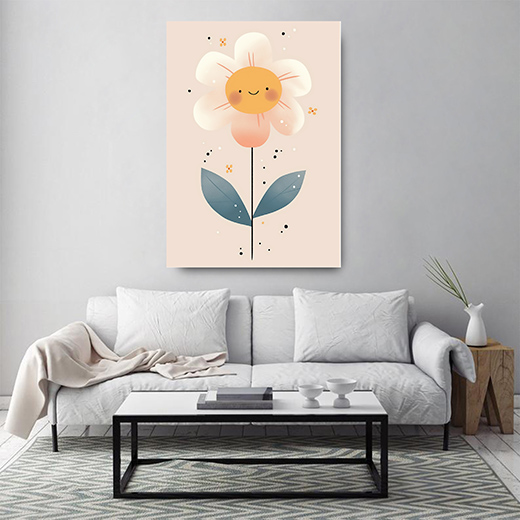 Kunstdruck freundliche Blume rosa