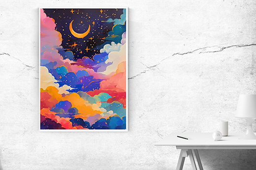 Kunstdruck Regenbogen-Wolken